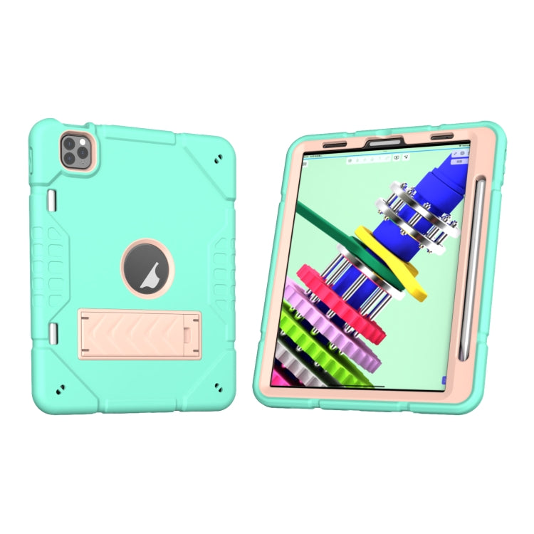 For iPad Pro 11 2022 / 2021 / 2020 Armor Holder Silicone Hybrid PC Tablet Case