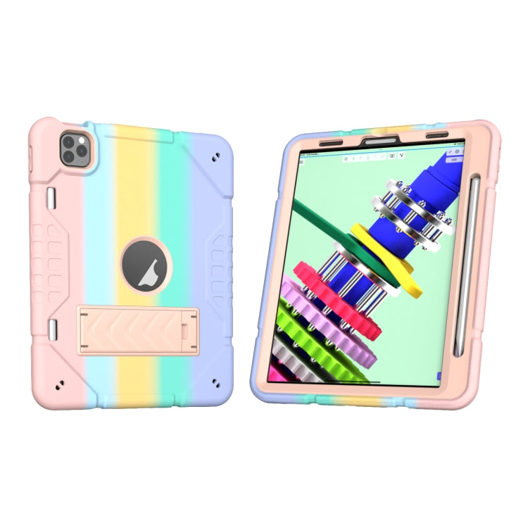 For iPad Pro 11 2022 / 2021 / 2020 Armor Holder Silicone Hybrid PC Tablet Case