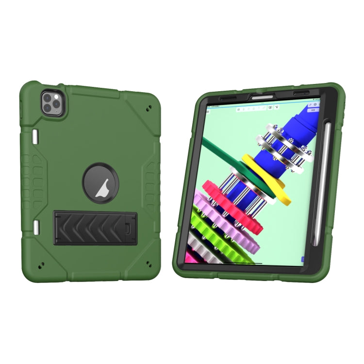 For iPad Pro 11 2022 / 2021 / 2020 Armor Holder Silicone Hybrid PC Tablet Case