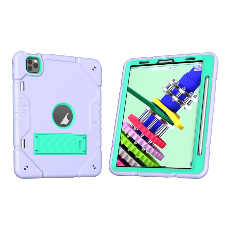 For iPad Pro 11 2022 / 2021 / 2020 Armor Holder Silicone Hybrid PC Tablet Case