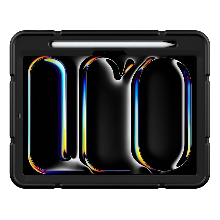 For iPad Pro 11 2025 / 2024 Armor Holder Silicone Hybrid PC Tablet Case