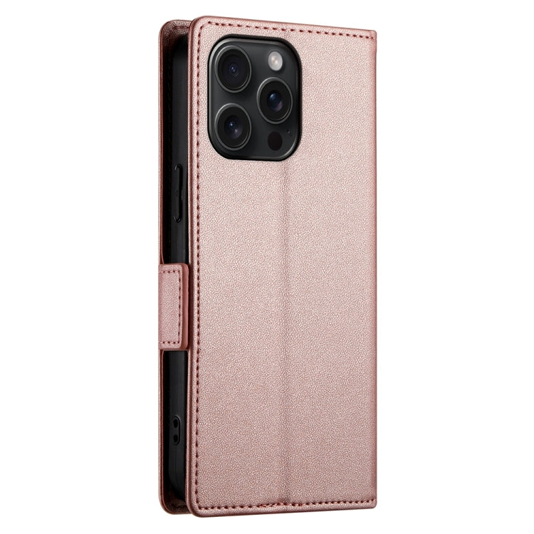For iPhone 15 Pro Max Side Buckle Magnetic Frosted Leather Phone Case