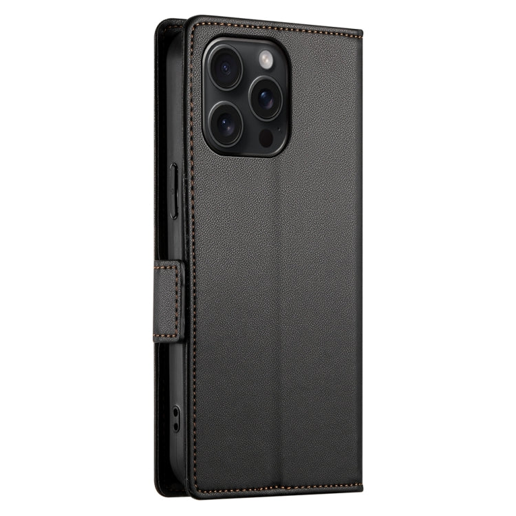 For iPhone 15 Pro Max Side Buckle Magnetic Frosted Leather Phone Case