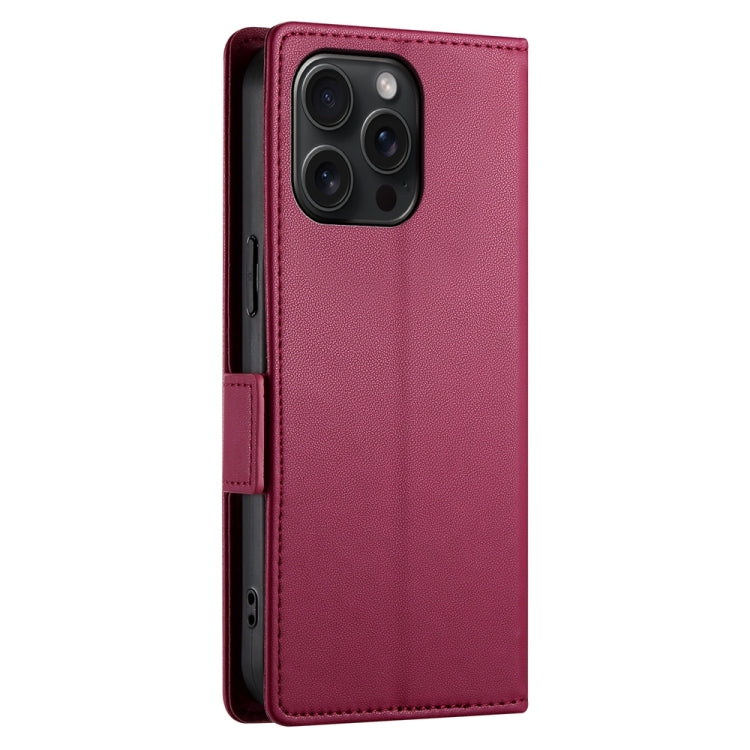 For iPhone 15 Pro Max Side Buckle Magnetic Frosted Leather Phone Case