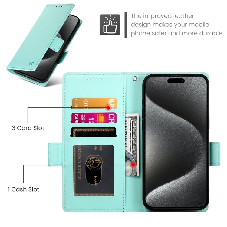 For iPhone 15 Pro Max Side Buckle Magnetic Frosted Leather Phone Case