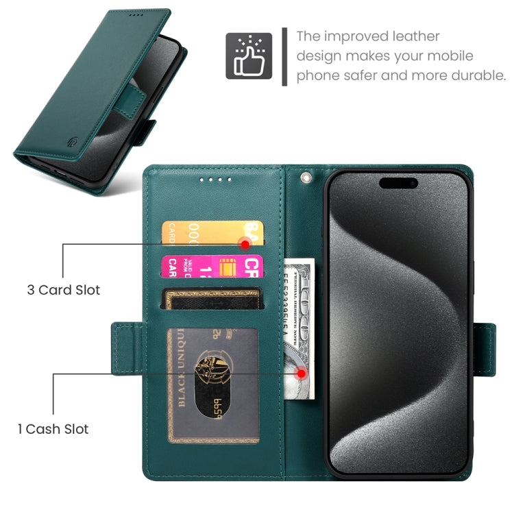 For iPhone 15 Pro Max Side Buckle Magnetic Frosted Leather Phone Case
