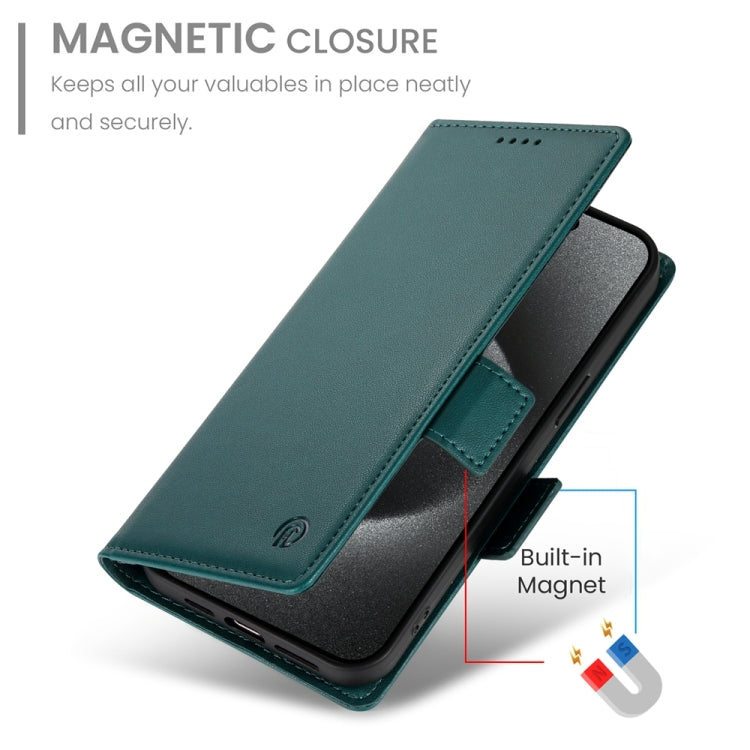 For iPhone 15 Pro Max Side Buckle Magnetic Frosted Leather Phone Case