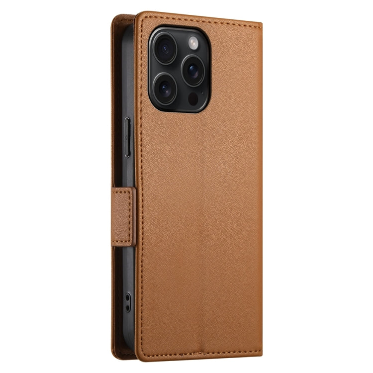 For iPhone 15 Pro Max Side Buckle Magnetic Frosted Leather Phone Case