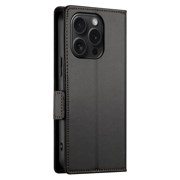 For iPhone 15 Pro Side Buckle Magnetic Frosted Leather Phone Case