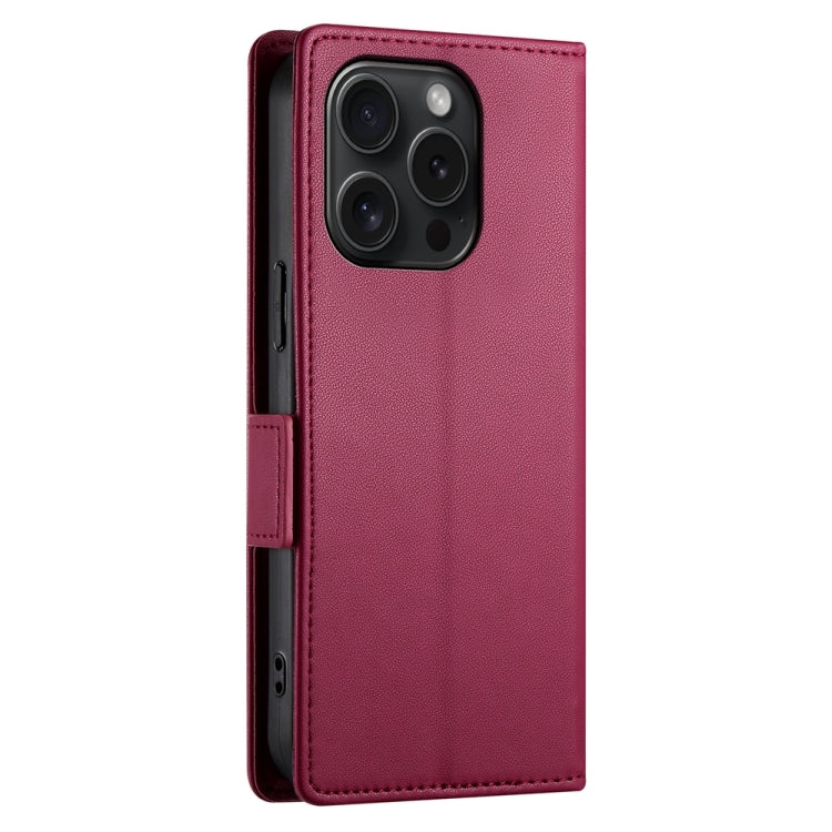 For iPhone 15 Pro Side Buckle Magnetic Frosted Leather Phone Case