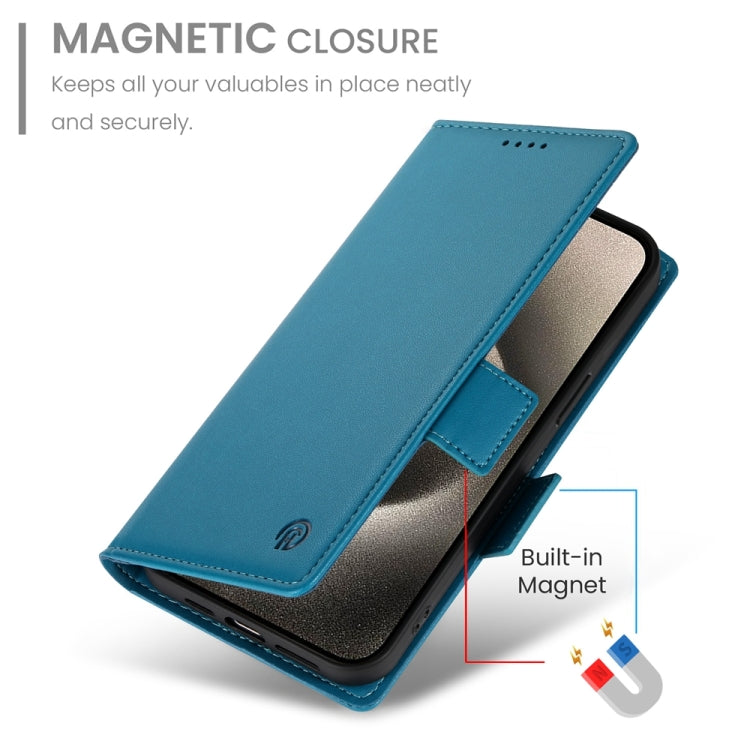 For iPhone 15 Pro Side Buckle Magnetic Frosted Leather Phone Case
