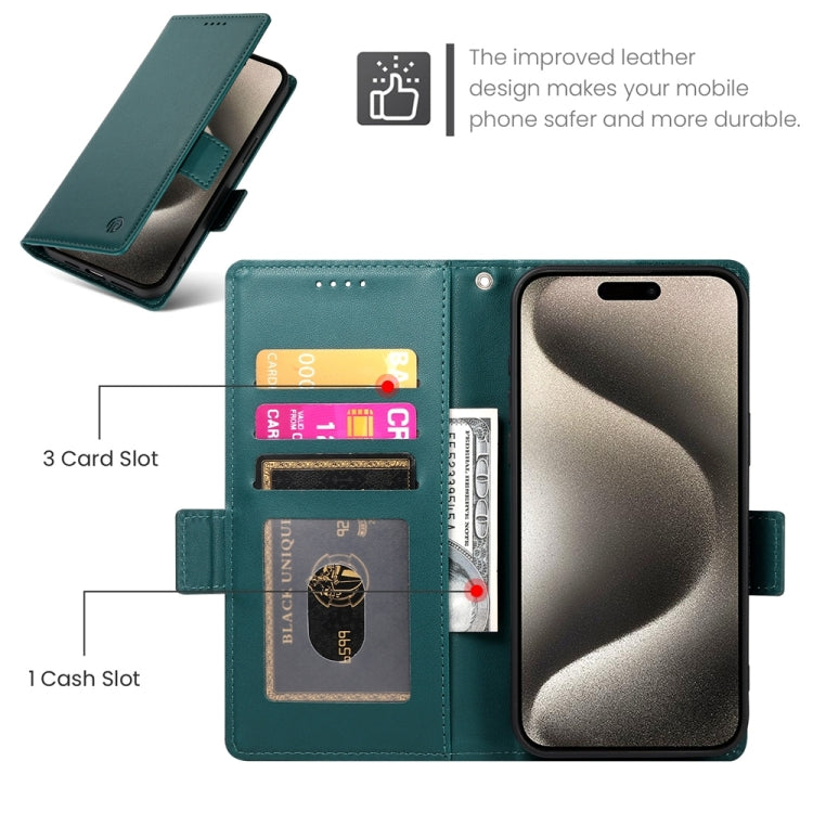 For iPhone 15 Pro Side Buckle Magnetic Frosted Leather Phone Case