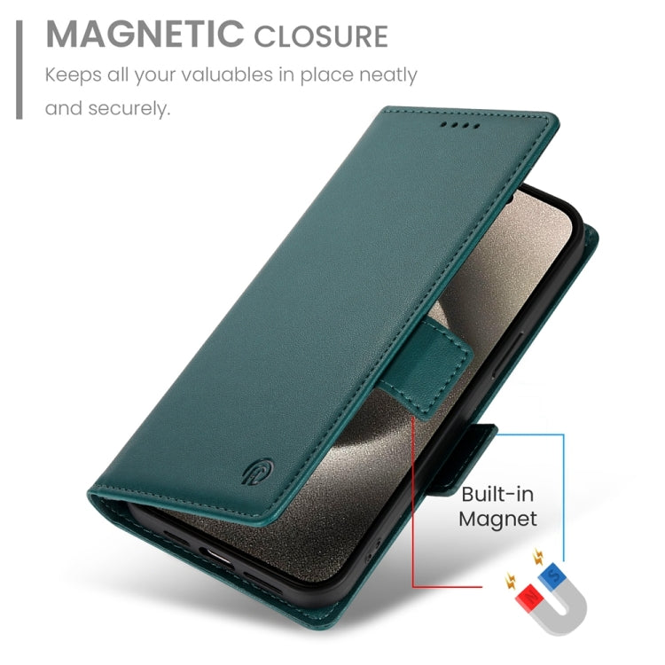 For iPhone 15 Pro Side Buckle Magnetic Frosted Leather Phone Case
