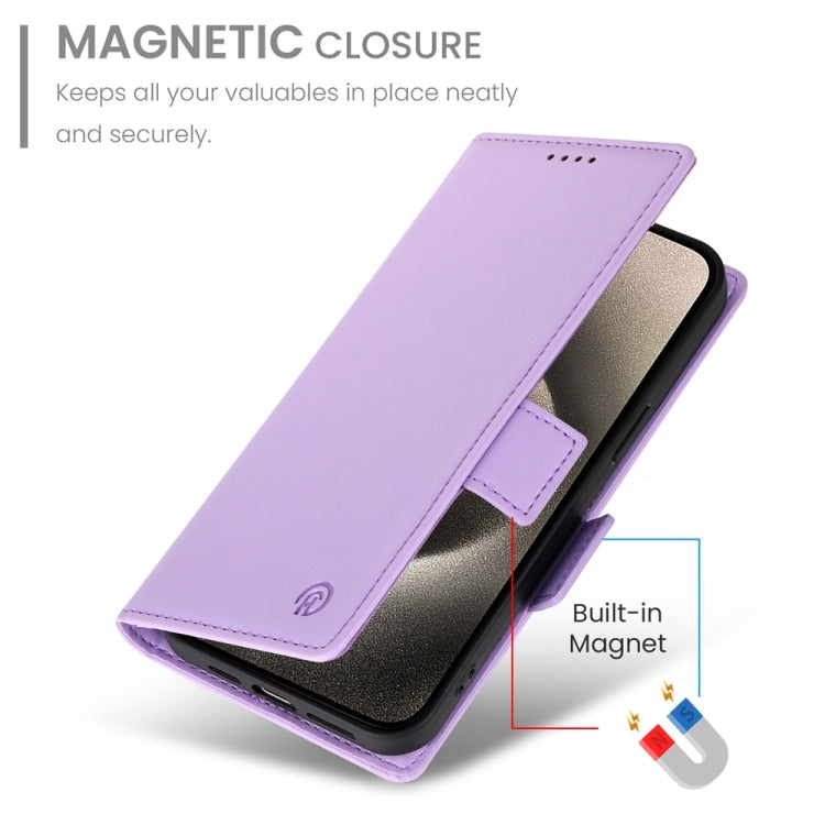 For iPhone 15 Pro Side Buckle Magnetic Frosted Leather Phone Case