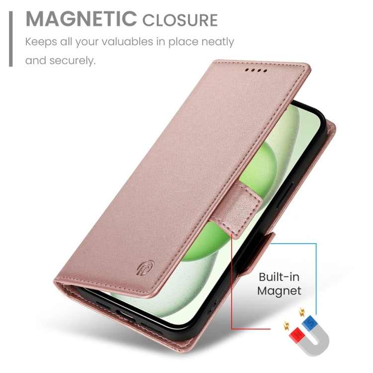 For iPhone 15 Plus Side Buckle Magnetic Frosted Leather Phone Case