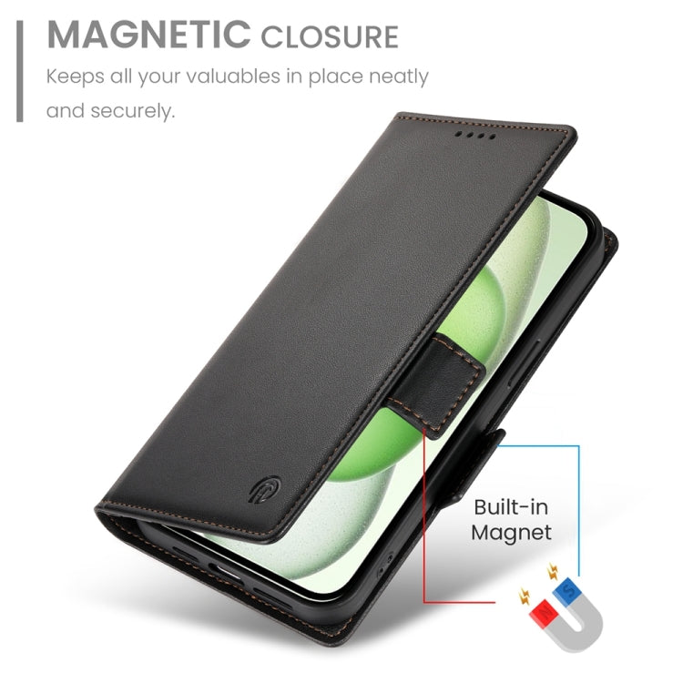 For iPhone 15 Plus Side Buckle Magnetic Frosted Leather Phone Case