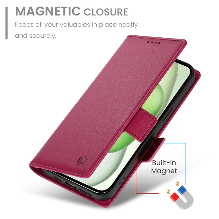 For iPhone 15 Plus Side Buckle Magnetic Frosted Leather Phone Case