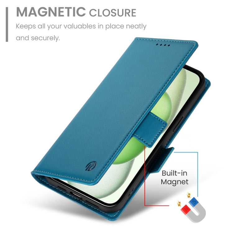 For iPhone 15 Plus Side Buckle Magnetic Frosted Leather Phone Case