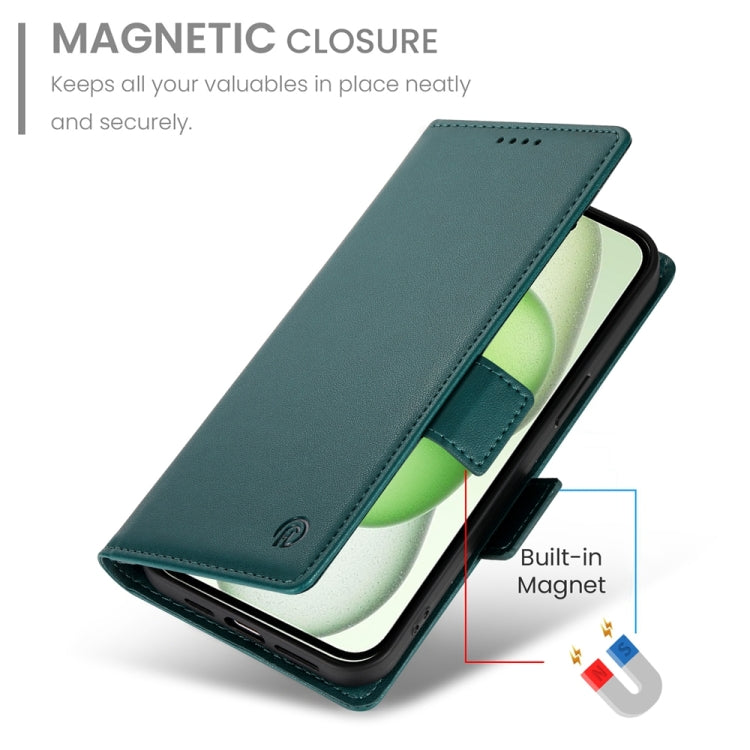 For iPhone 15 Plus Side Buckle Magnetic Frosted Leather Phone Case