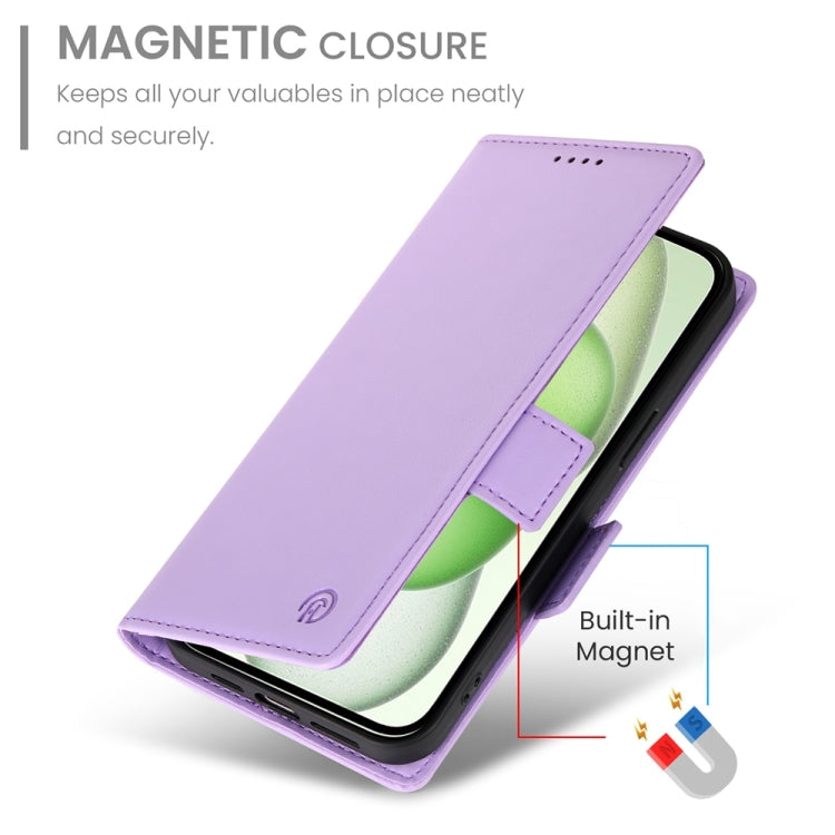 For iPhone 15 Plus Side Buckle Magnetic Frosted Leather Phone Case