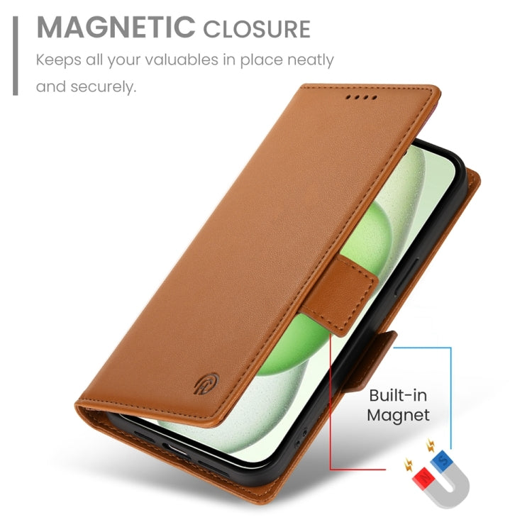 For iPhone 15 Plus Side Buckle Magnetic Frosted Leather Phone Case