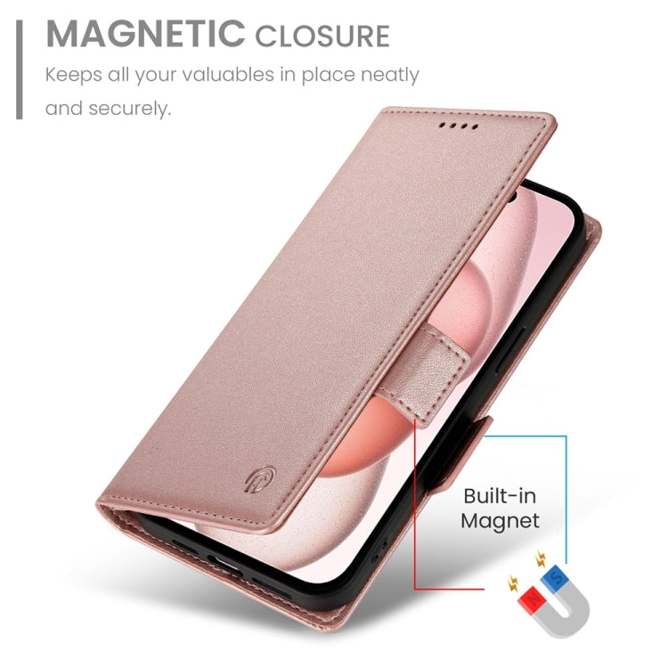 For iPhone 15 Side Buckle Magnetic Frosted Leather Phone Case