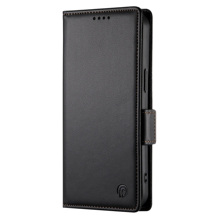 For iPhone 15 Side Buckle Magnetic Frosted Leather Phone Case