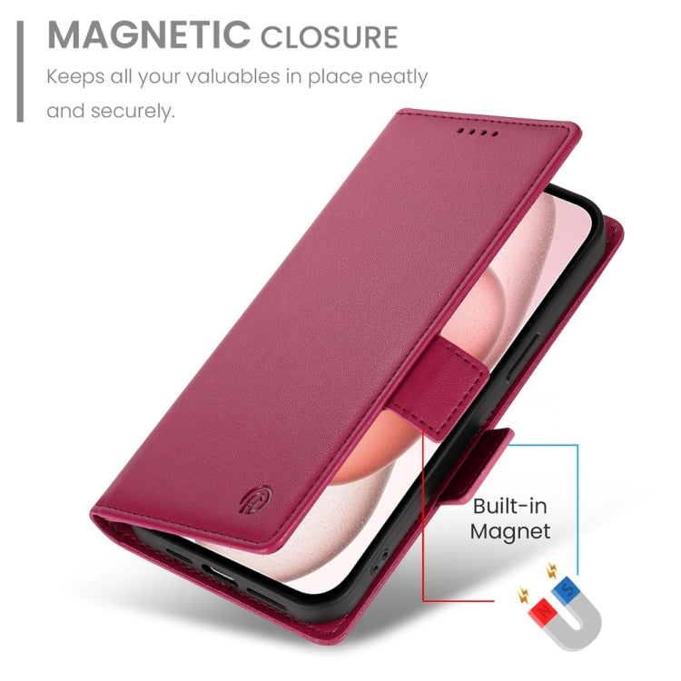 For iPhone 15 Side Buckle Magnetic Frosted Leather Phone Case