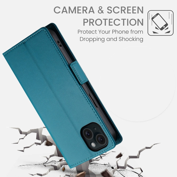 For iPhone 15 Side Buckle Magnetic Frosted Leather Phone Case