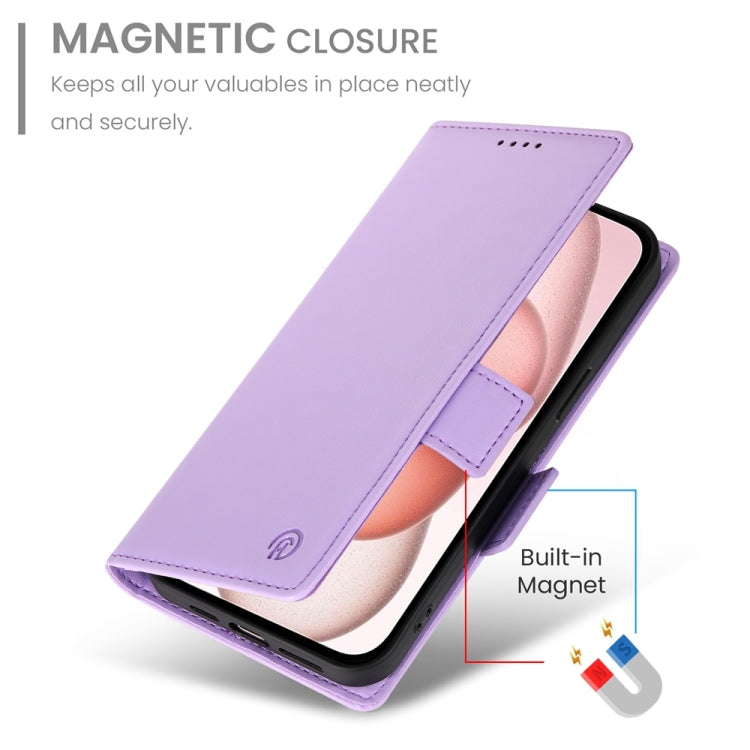 For iPhone 15 Side Buckle Magnetic Frosted Leather Phone Case