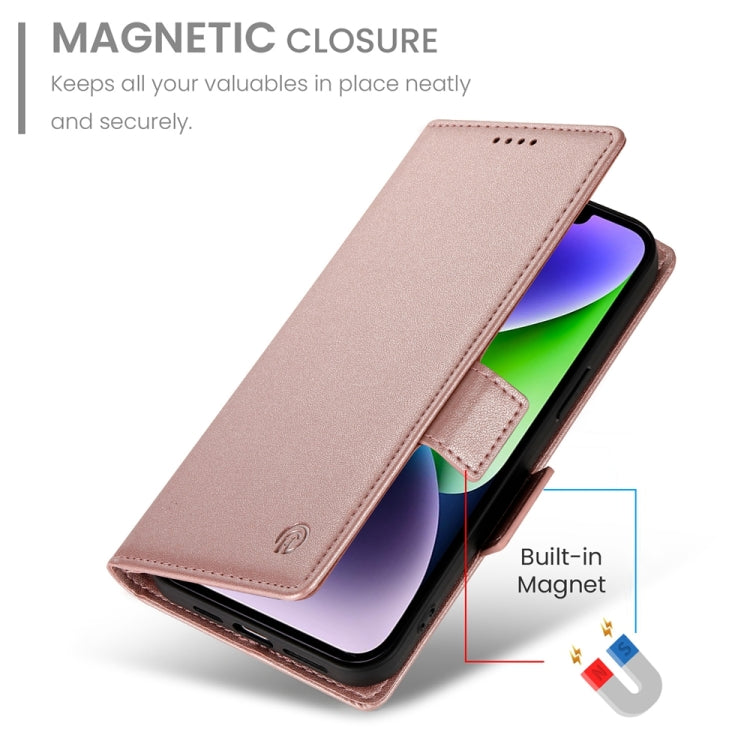 For iPhone 14 Plus Side Buckle Magnetic Frosted Leather Phone Case