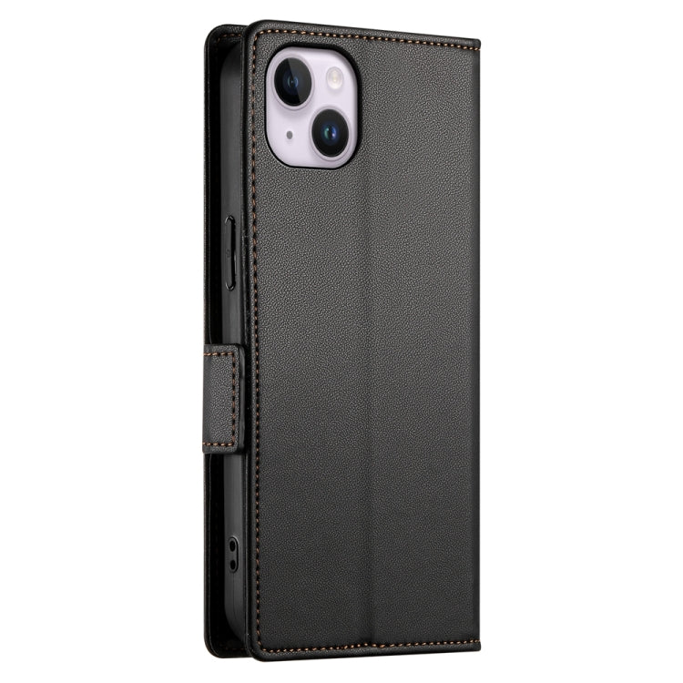 For iPhone 14 Plus Side Buckle Magnetic Frosted Leather Phone Case