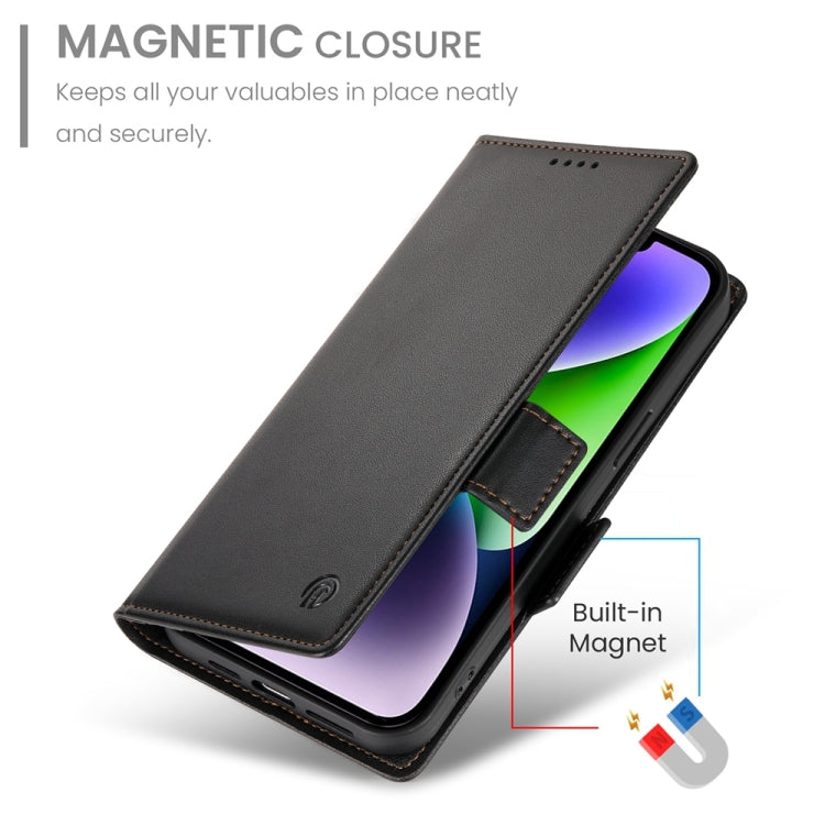 For iPhone 14 Plus Side Buckle Magnetic Frosted Leather Phone Case