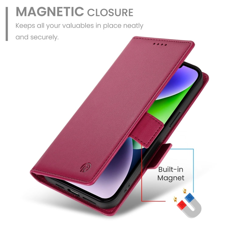 For iPhone 14 Plus Side Buckle Magnetic Frosted Leather Phone Case