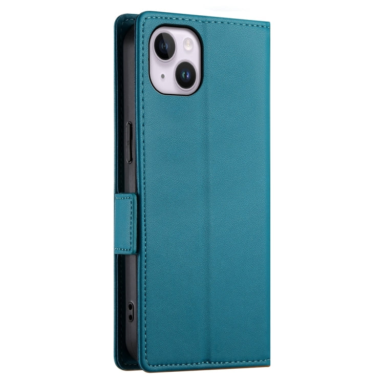 For iPhone 14 Plus Side Buckle Magnetic Frosted Leather Phone Case