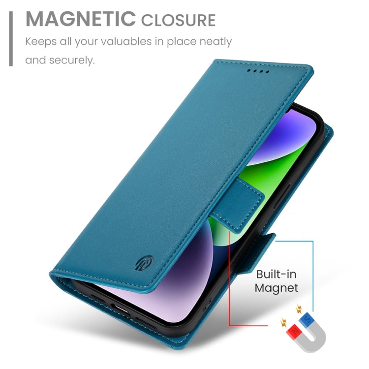 For iPhone 14 Plus Side Buckle Magnetic Frosted Leather Phone Case