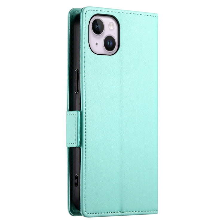For iPhone 14 Plus Side Buckle Magnetic Frosted Leather Phone Case