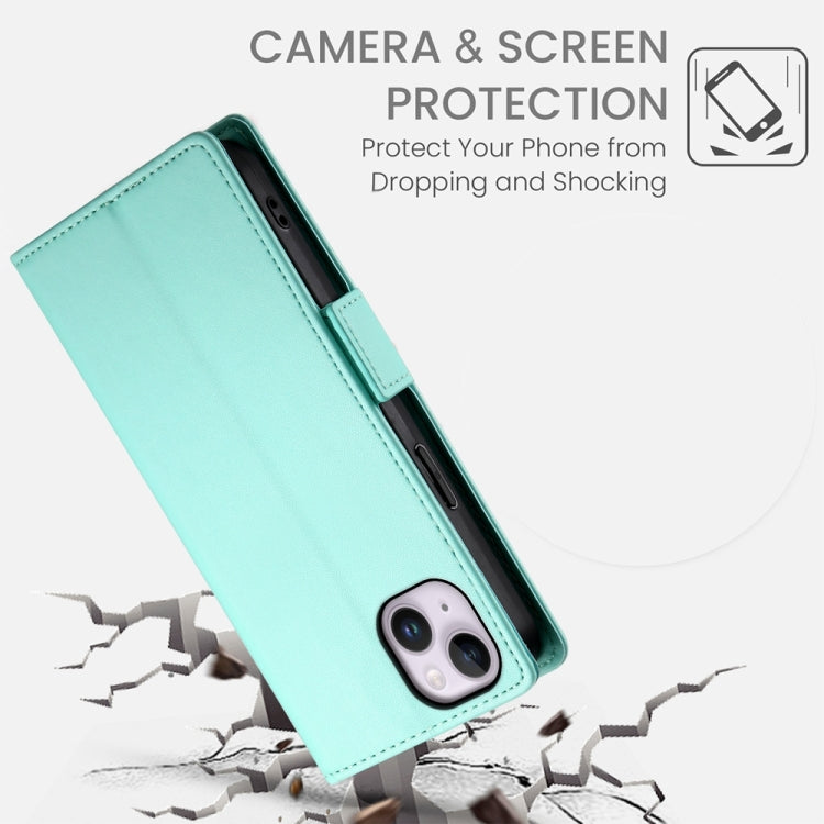 For iPhone 14 Plus Side Buckle Magnetic Frosted Leather Phone Case