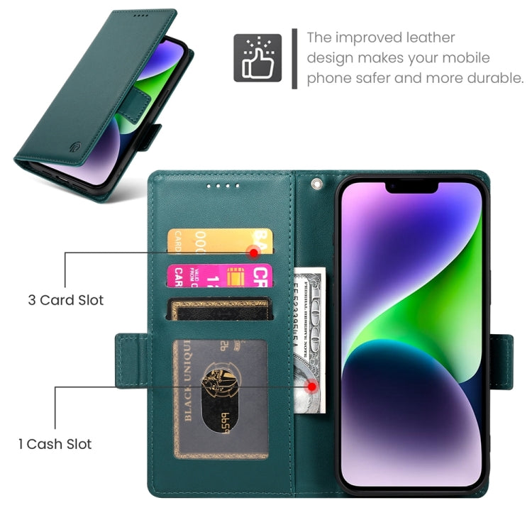 For iPhone 14 Plus Side Buckle Magnetic Frosted Leather Phone Case