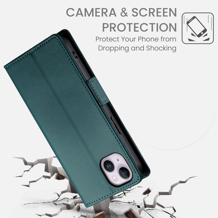 For iPhone 14 Plus Side Buckle Magnetic Frosted Leather Phone Case