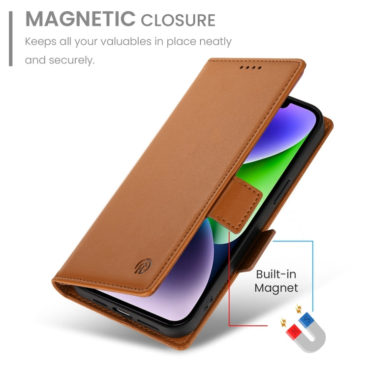 For iPhone 14 Plus Side Buckle Magnetic Frosted Leather Phone Case