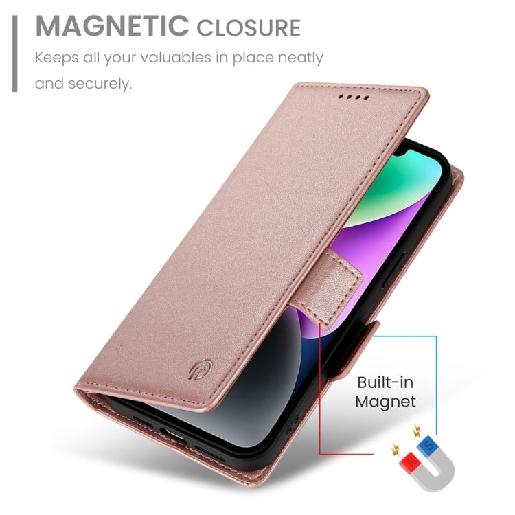 For iPhone 14 Side Buckle Magnetic Frosted Leather Phone Case