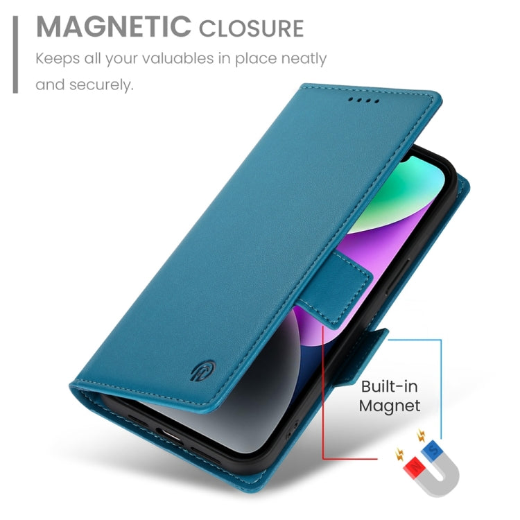 For iPhone 14 Side Buckle Magnetic Frosted Leather Phone Case