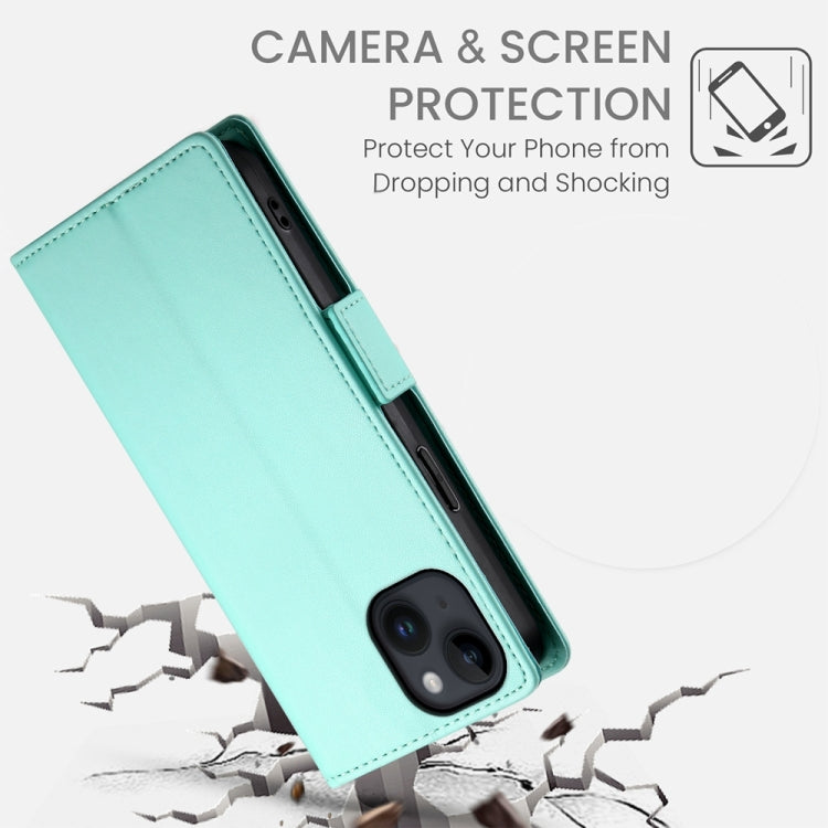 For iPhone 14 Side Buckle Magnetic Frosted Leather Phone Case