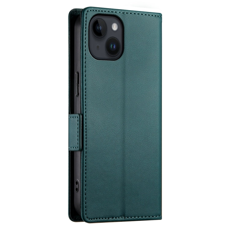 For iPhone 14 Side Buckle Magnetic Frosted Leather Phone Case