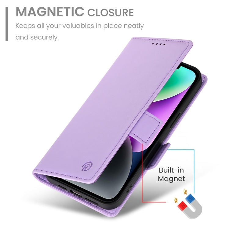 For iPhone 14 Side Buckle Magnetic Frosted Leather Phone Case