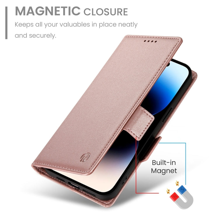For iPhone 14 Pro Side Buckle Magnetic Frosted Leather Phone Case