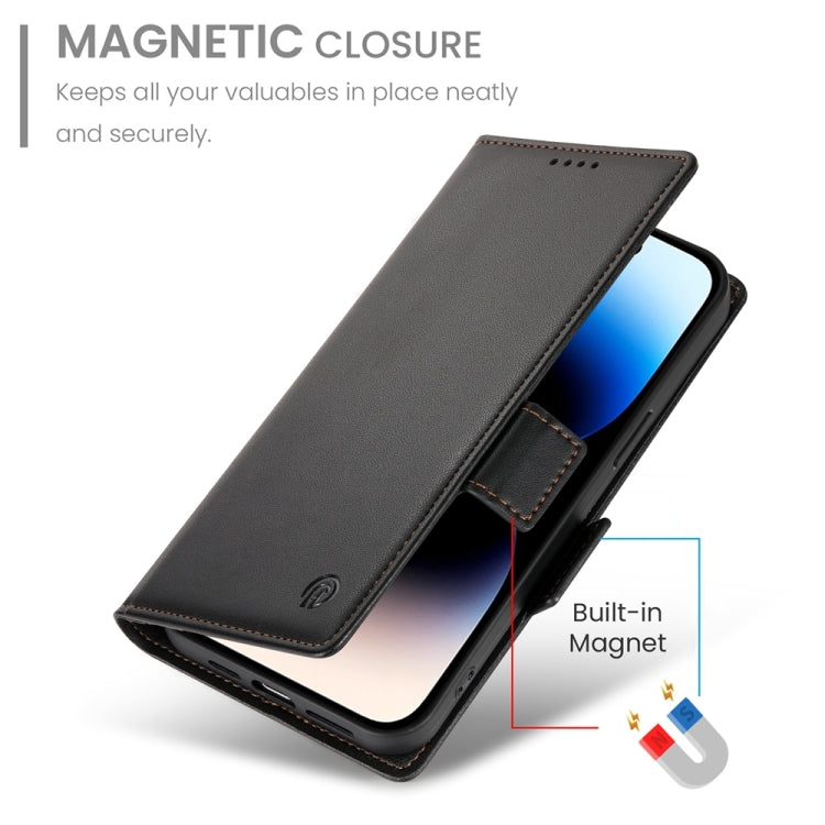 For iPhone 14 Pro Side Buckle Magnetic Frosted Leather Phone Case