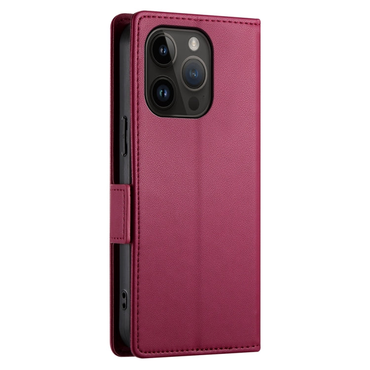 For iPhone 14 Pro Side Buckle Magnetic Frosted Leather Phone Case