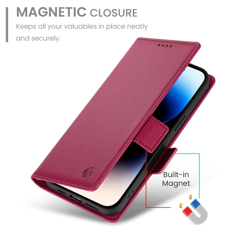 For iPhone 14 Pro Side Buckle Magnetic Frosted Leather Phone Case